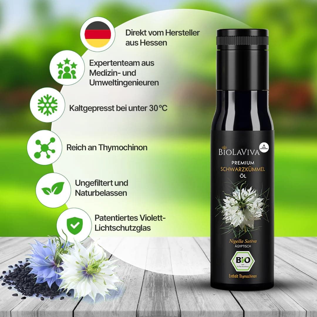 Bio Schwarzkümmelöl (Nigella Sativa) – 6 × 250 ml