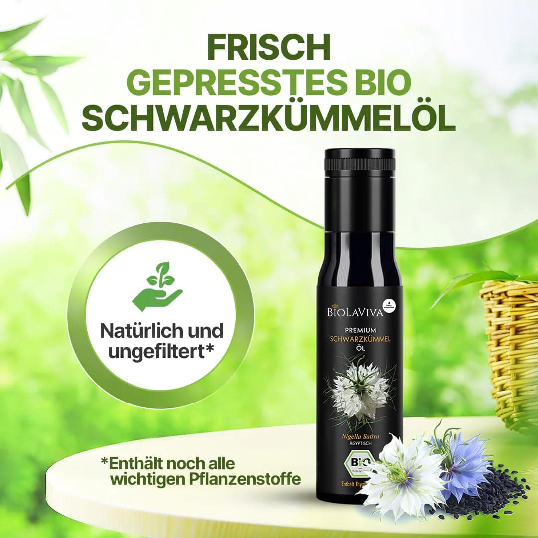 Bio Schwarzkümmelöl (Nigella Sativa) – 6 × 250 ml